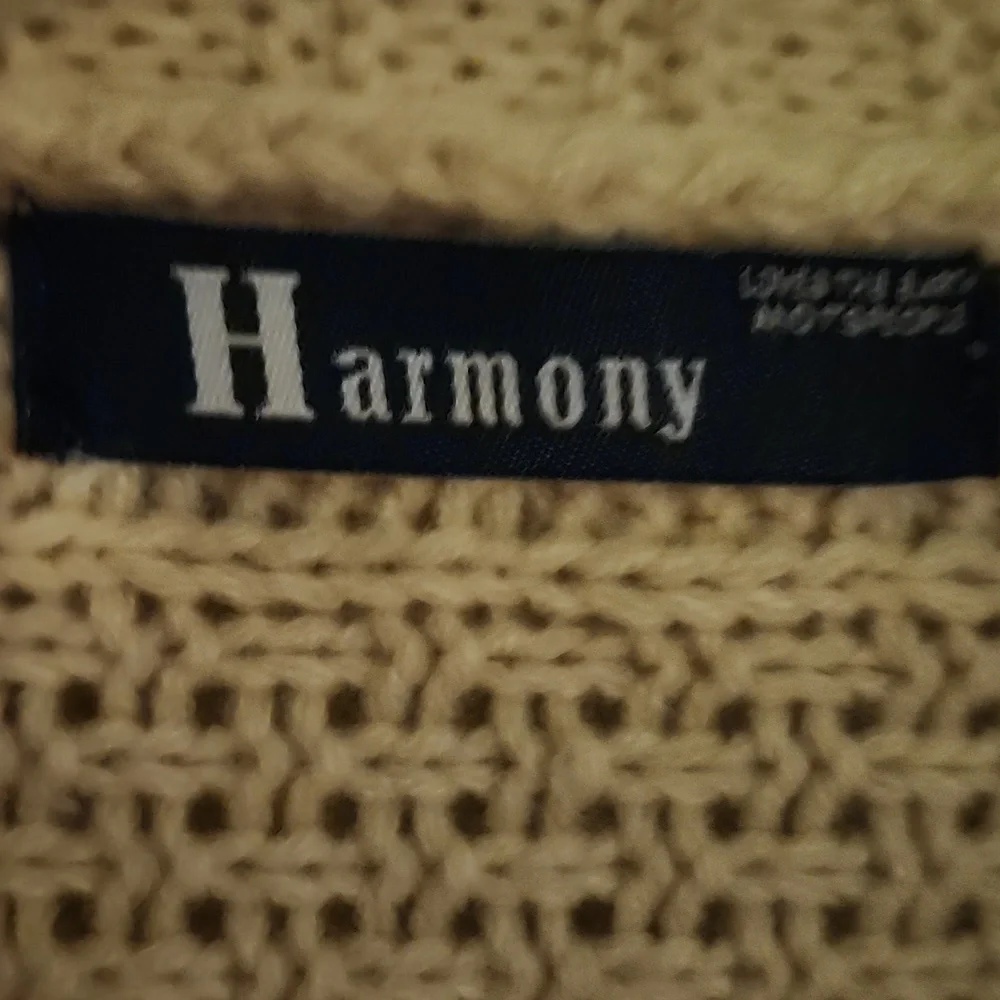 HARMONY Handmade Cable Knit Cardigan, One Size (Fits XL), Cream Coloured, Open - Picture 2 of 4